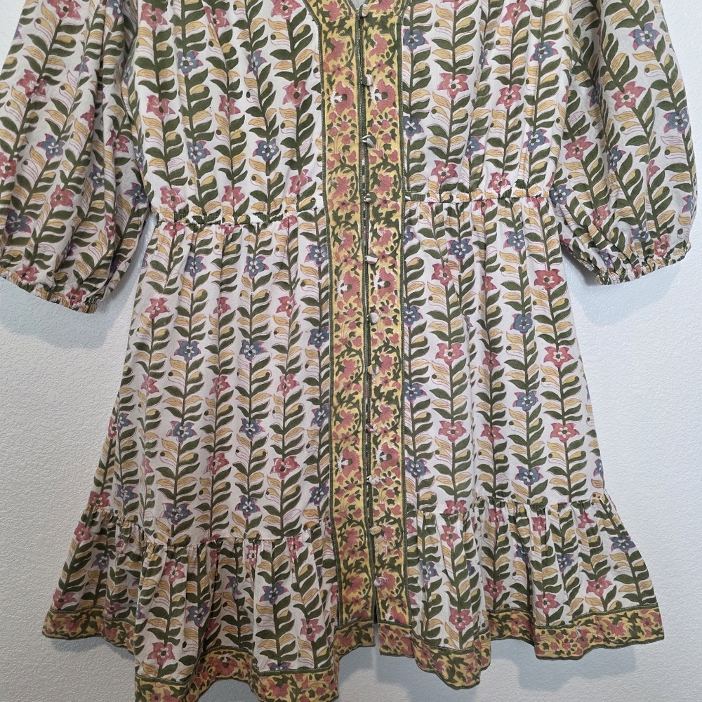 Marea Solana Floral Marigold Dress Size Large - Picture 9 of 14